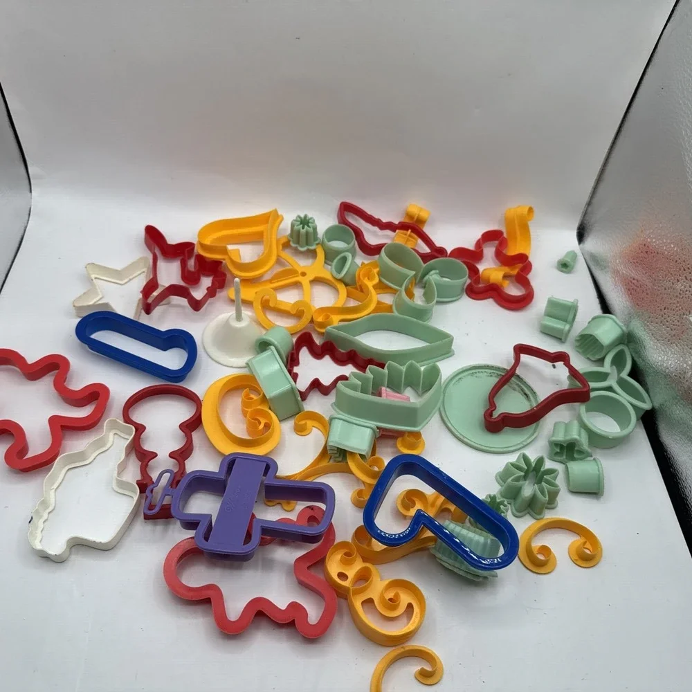 Large Lot of Aluminum Cookie Biscuit Cutters All Occasions Stamps Fondant Scroll